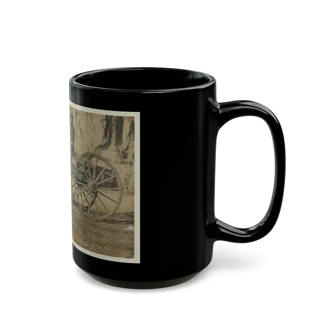 Man Sitting In A Horse Drawn Cart (U.S. Civil War) Black Coffee Mug - Go Mug Yourself