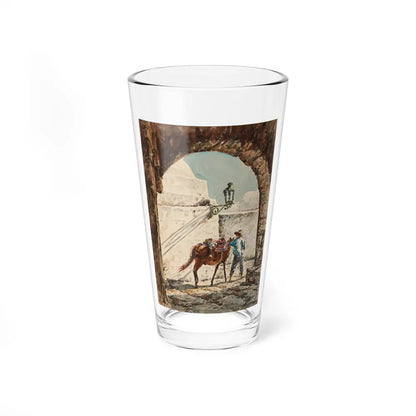 Man with Burro - Pint Glass 16oz-16oz-Go Mug Yourself