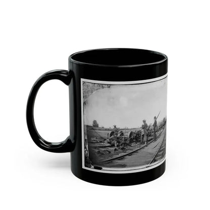 Manassas Junction, Va. Soldiers Beside Damaged Rolling Stock Of The Orange & Alexandria Railroad (U.S. Civil War) Black Coffee Mug - Go Mug Yourself