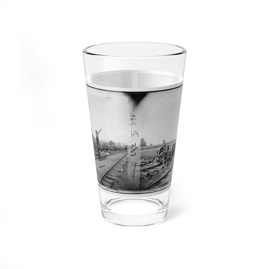 Manassas Junction, Va. Soldiers Beside Damaged Rolling Stock Of The Orange & Alexandria Railroad (U.S. Civil War) Pint Glass 16oz 16oz - Go Mug Yourself