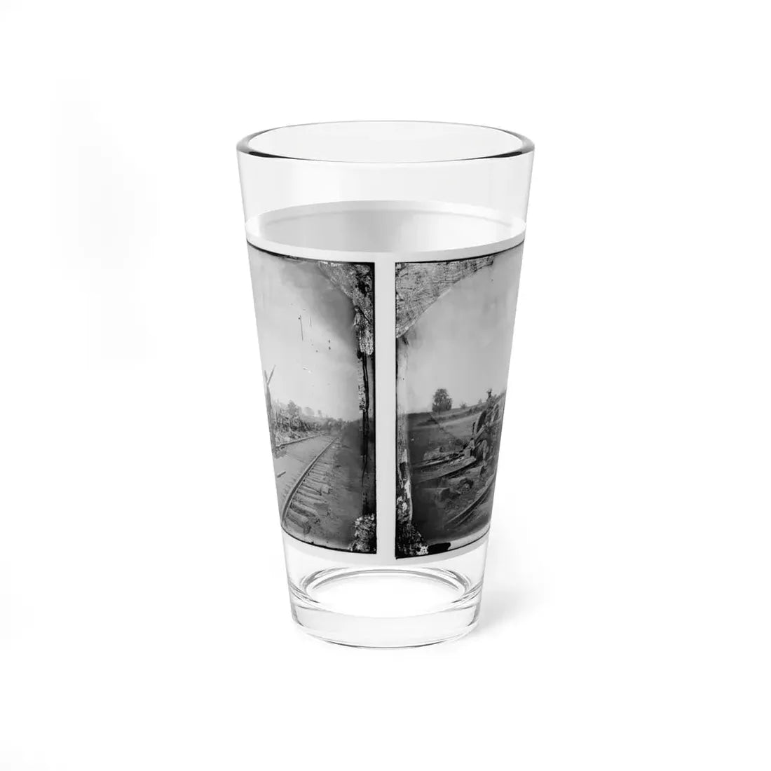 Manassas Junction, Va. Soldiers Beside Damaged Rolling Stock Of The Orange & Alexandria Railroad (U.S. Civil War) Pint Glass 16oz - Go Mug Yourself