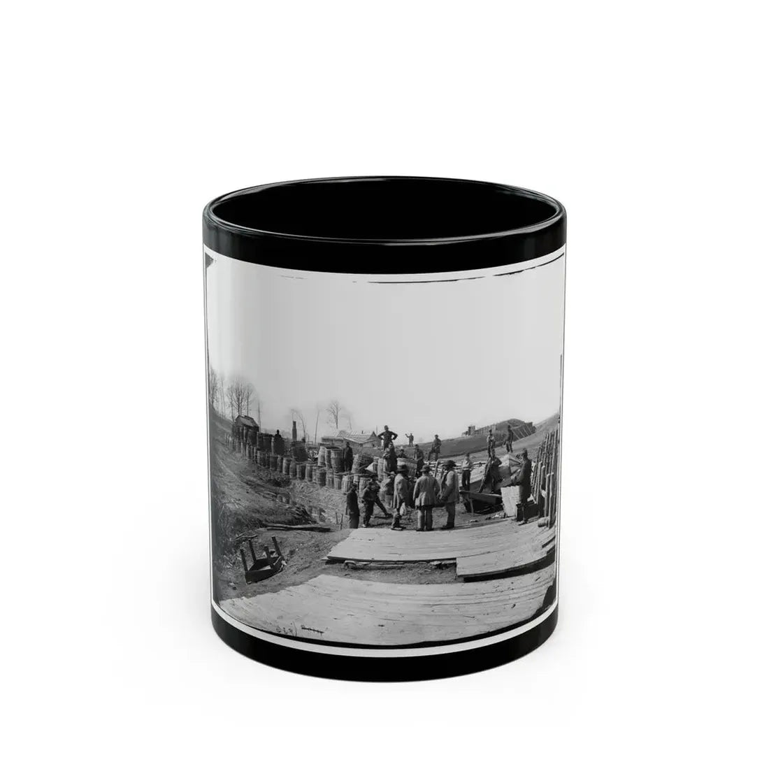 Manassas, Va. Confederate Fortifications, With Federal Soldiers 001 (U.S. Civil War) Black Coffee Mug 11oz - Go Mug Yourself