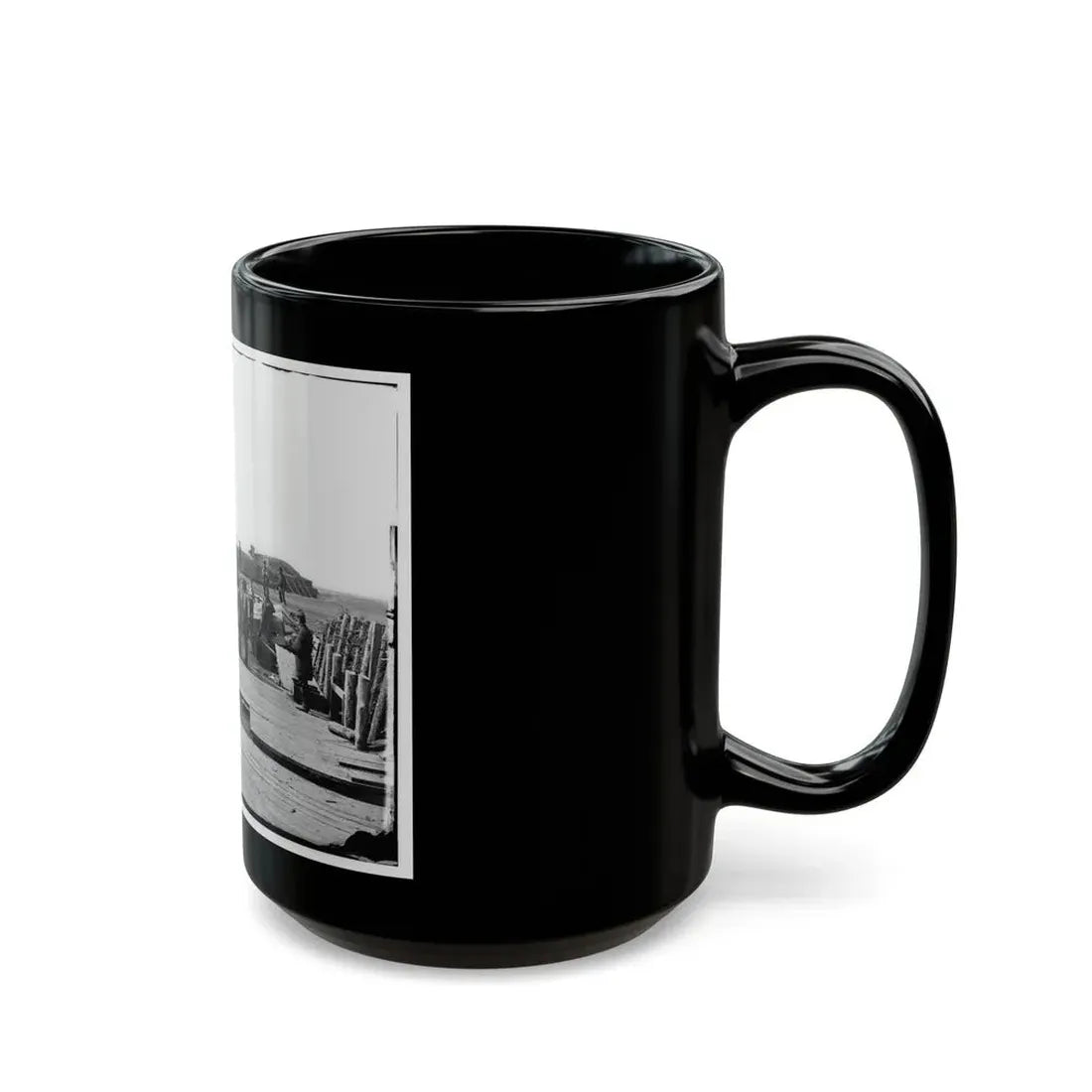 Manassas, Va. Confederate Fortifications, With Federal Soldiers 001 (U.S. Civil War) Black Coffee Mug - Go Mug Yourself