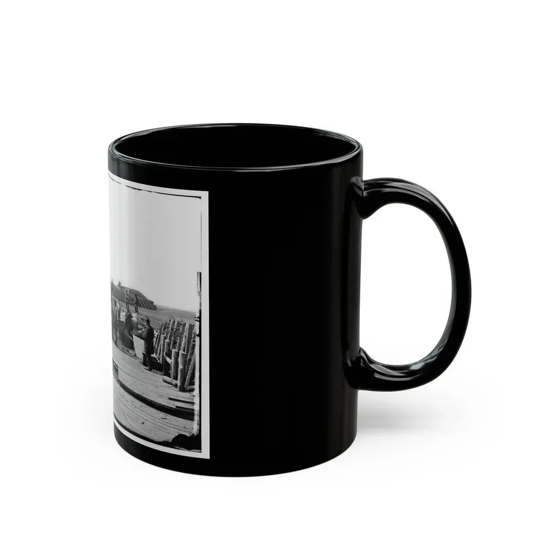 Manassas, Va. Confederate Fortifications, With Federal Soldiers 001 (U.S. Civil War) Black Coffee Mug - Go Mug Yourself