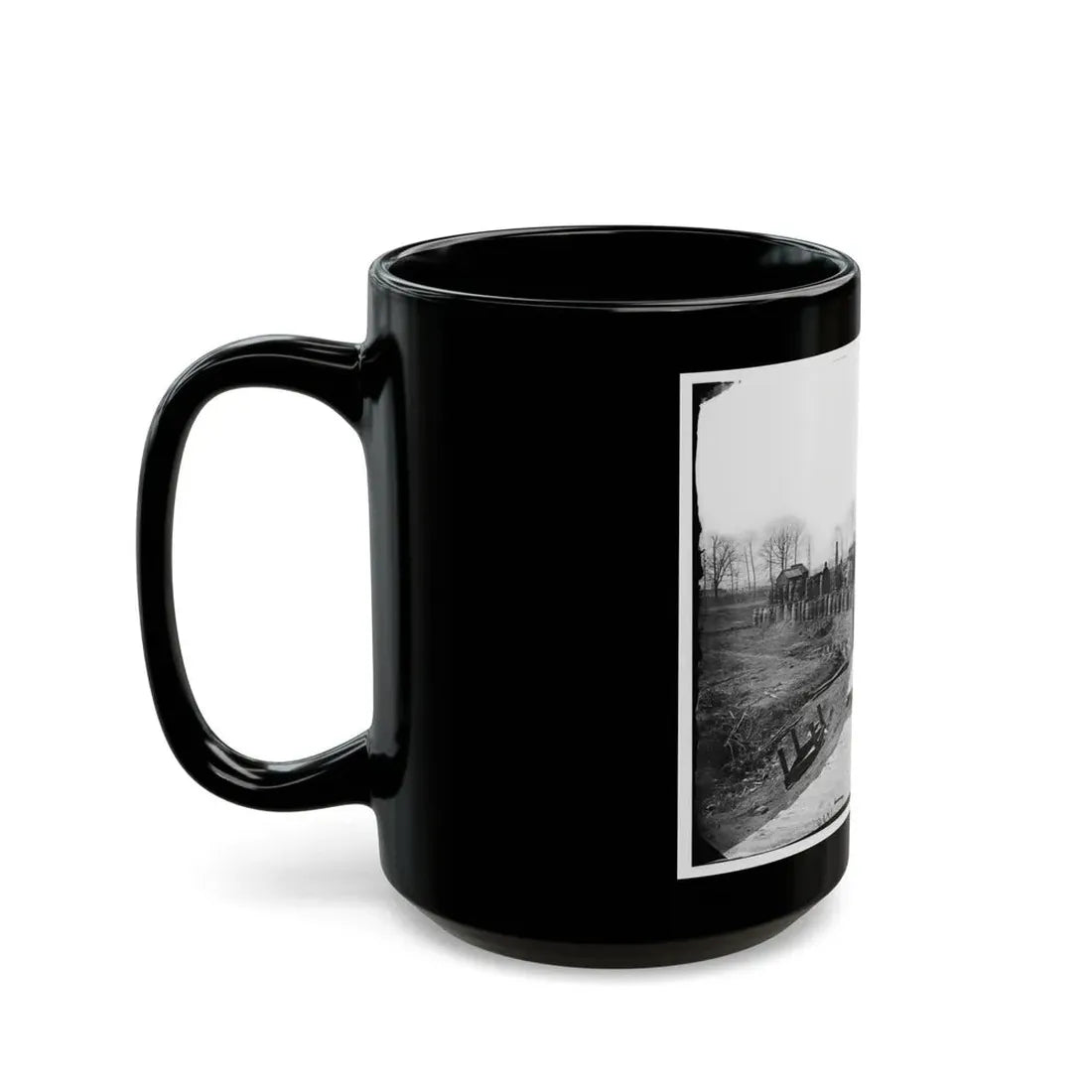Manassas, Va. Confederate Fortifications, With Federal Soldiers 001 (U.S. Civil War) Black Coffee Mug - Go Mug Yourself