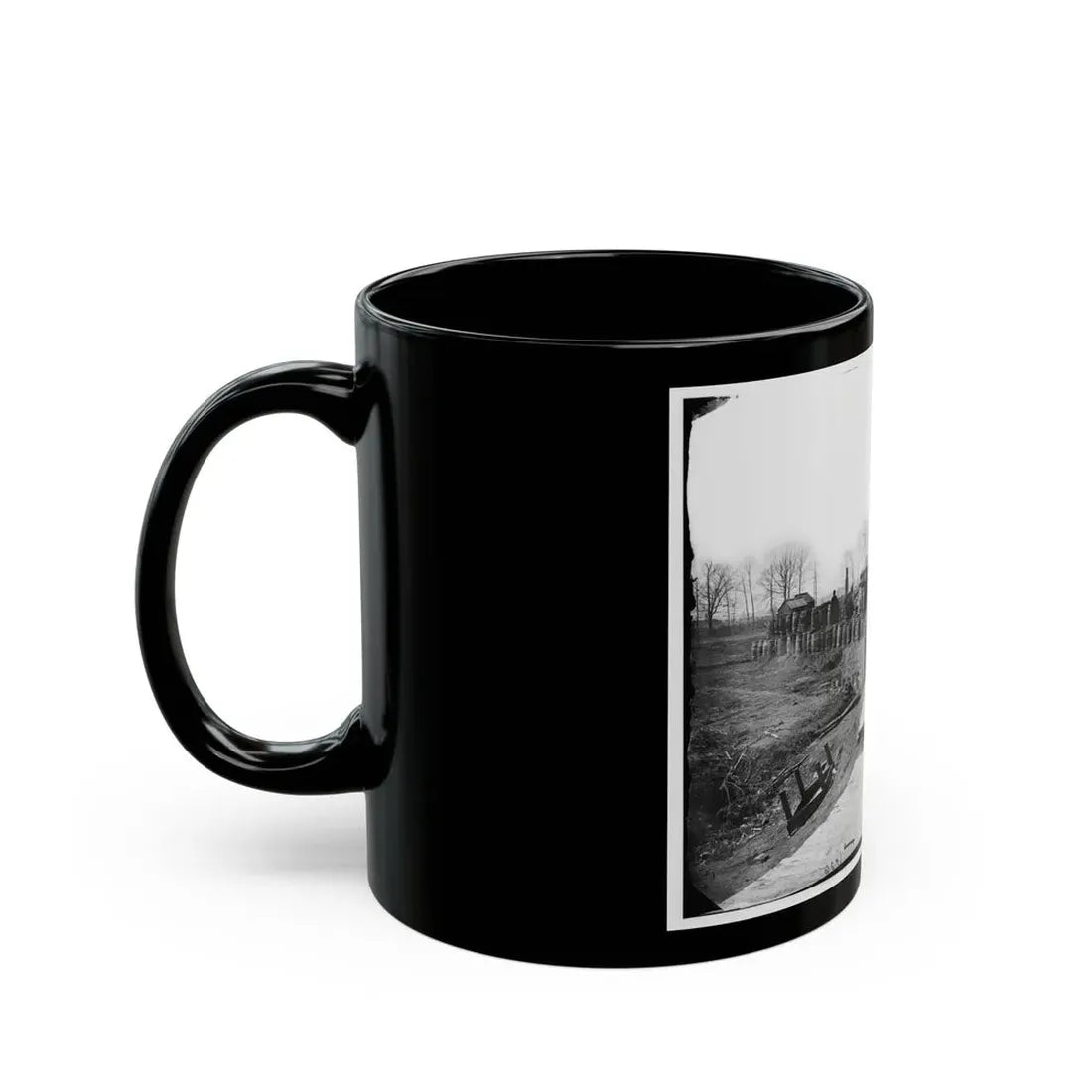 Manassas, Va. Confederate Fortifications, With Federal Soldiers 001 (U.S. Civil War) Black Coffee Mug - Go Mug Yourself