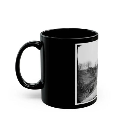 Manassas, Va. Confederate Fortifications, With Federal Soldiers 001 (U.S. Civil War) Black Coffee Mug - Go Mug Yourself