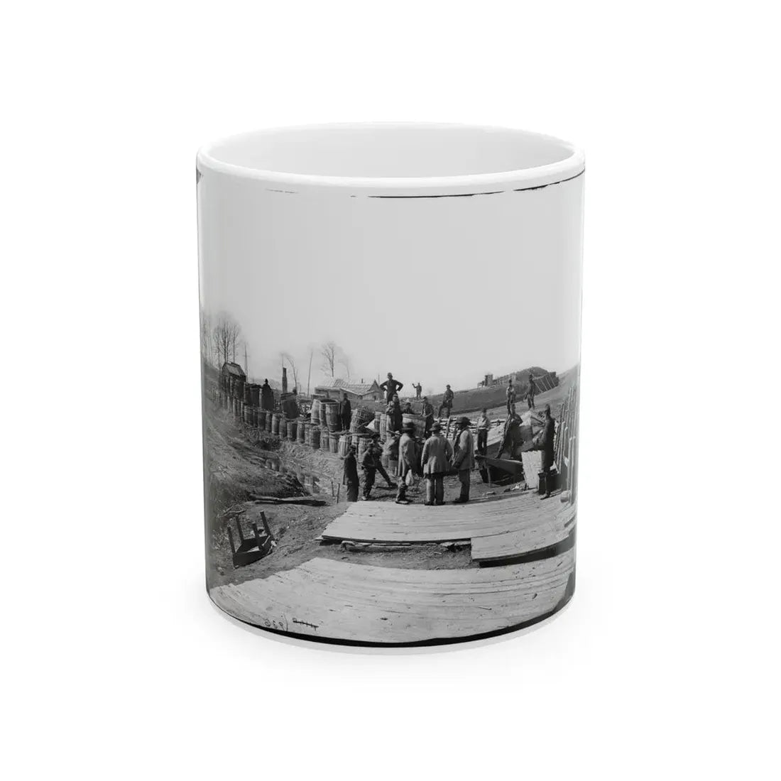 Manassas, Va. Confederate Fortifications, With Federal Soldiers 001 (U.S. Civil War) White Coffee Mug 11oz - Go Mug Yourself