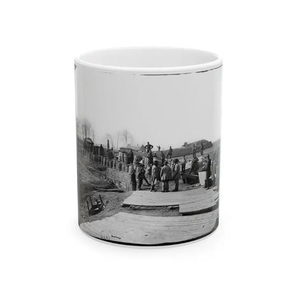 Manassas, Va. Confederate Fortifications, With Federal Soldiers 001 (U.S. Civil War) White Coffee Mug 11oz - Go Mug Yourself