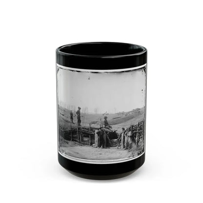 Manassas, Va. Confederate Fortifications, With Federal Soldiers (U.S. Civil War) Black Coffee Mug 15oz - Go Mug Yourself