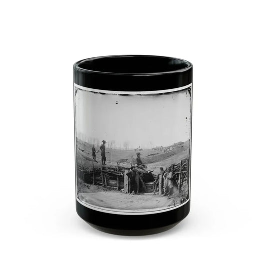 Manassas, Va. Confederate Fortifications, With Federal Soldiers (U.S. Civil War) Black Coffee Mug 15oz - Go Mug Yourself