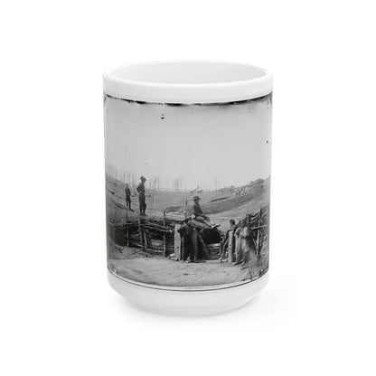 Manassas, Va. Confederate Fortifications, With Federal Soldiers (U.S. Civil War) White Coffee Mug 15oz - Go Mug Yourself