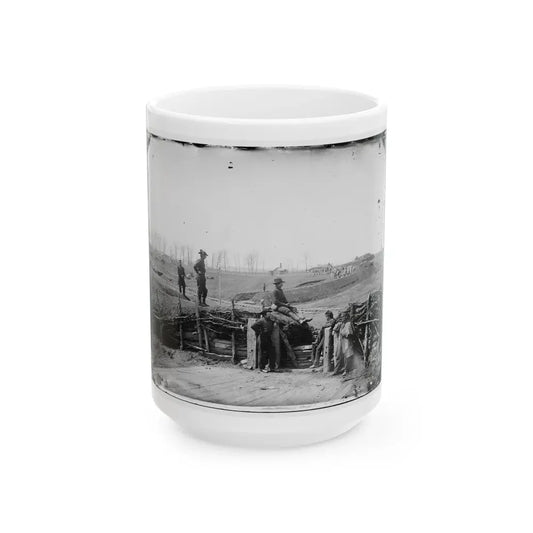 Manassas, Va. Confederate Fortifications, With Federal Soldiers (U.S. Civil War) White Coffee Mug 15oz - Go Mug Yourself