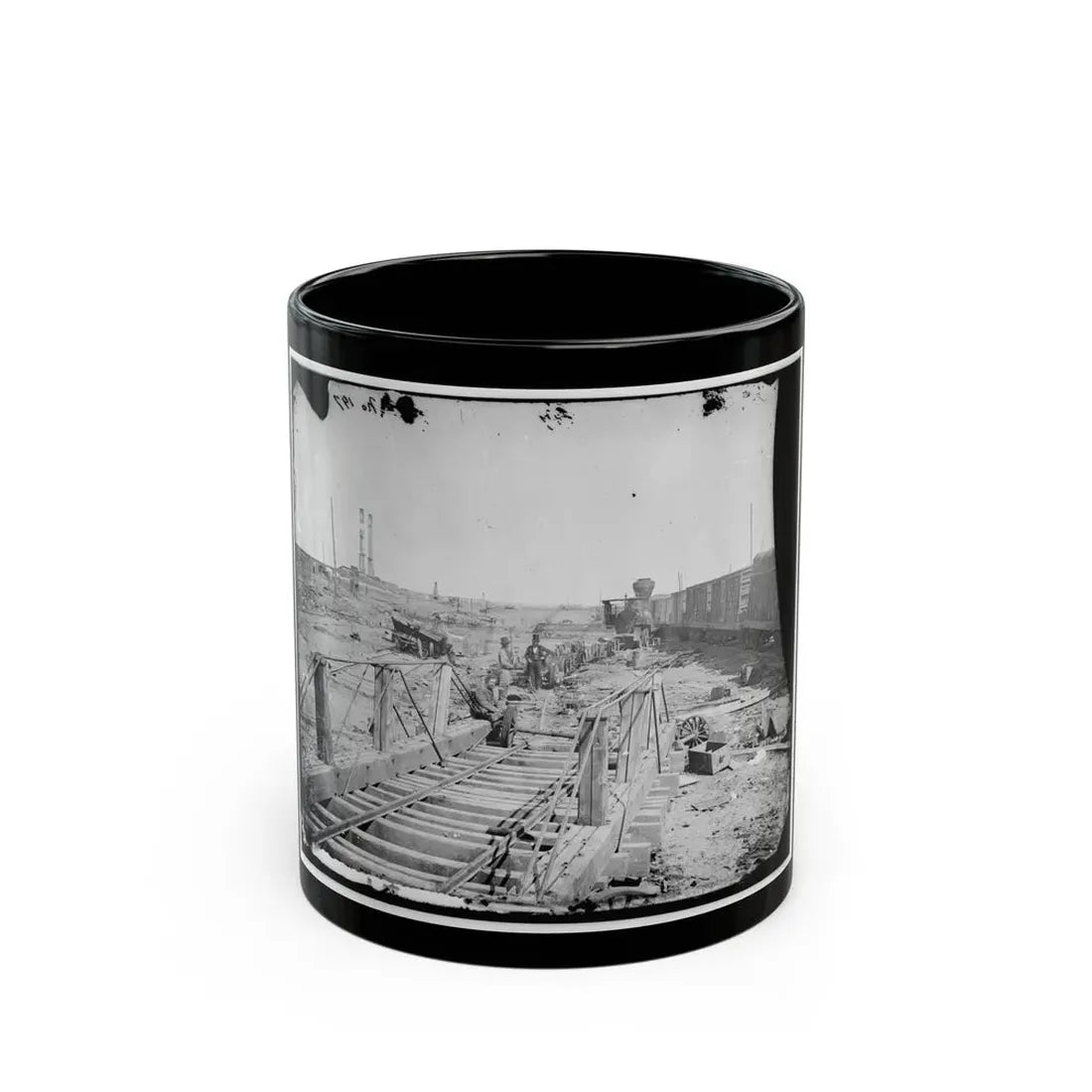 Manassas, Va. Orange And Alexandria Railroad Wrecked By Retreating Confederates (U.S. Civil War) Black Coffee Mug 11oz - Go Mug Yourself