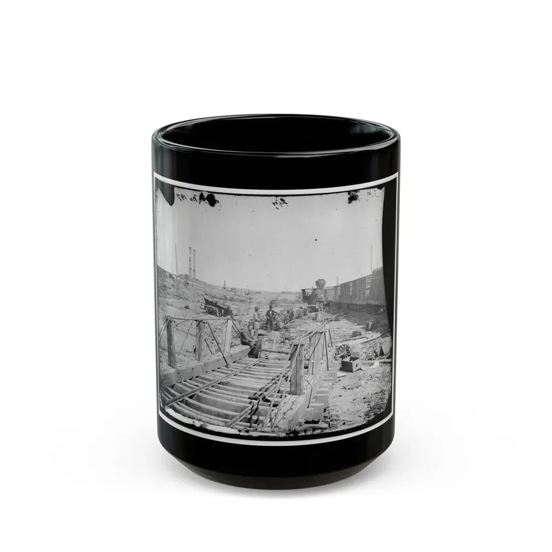 Manassas, Va. Orange And Alexandria Railroad Wrecked By Retreating Confederates (U.S. Civil War) Black Coffee Mug 15oz - Go Mug Yourself