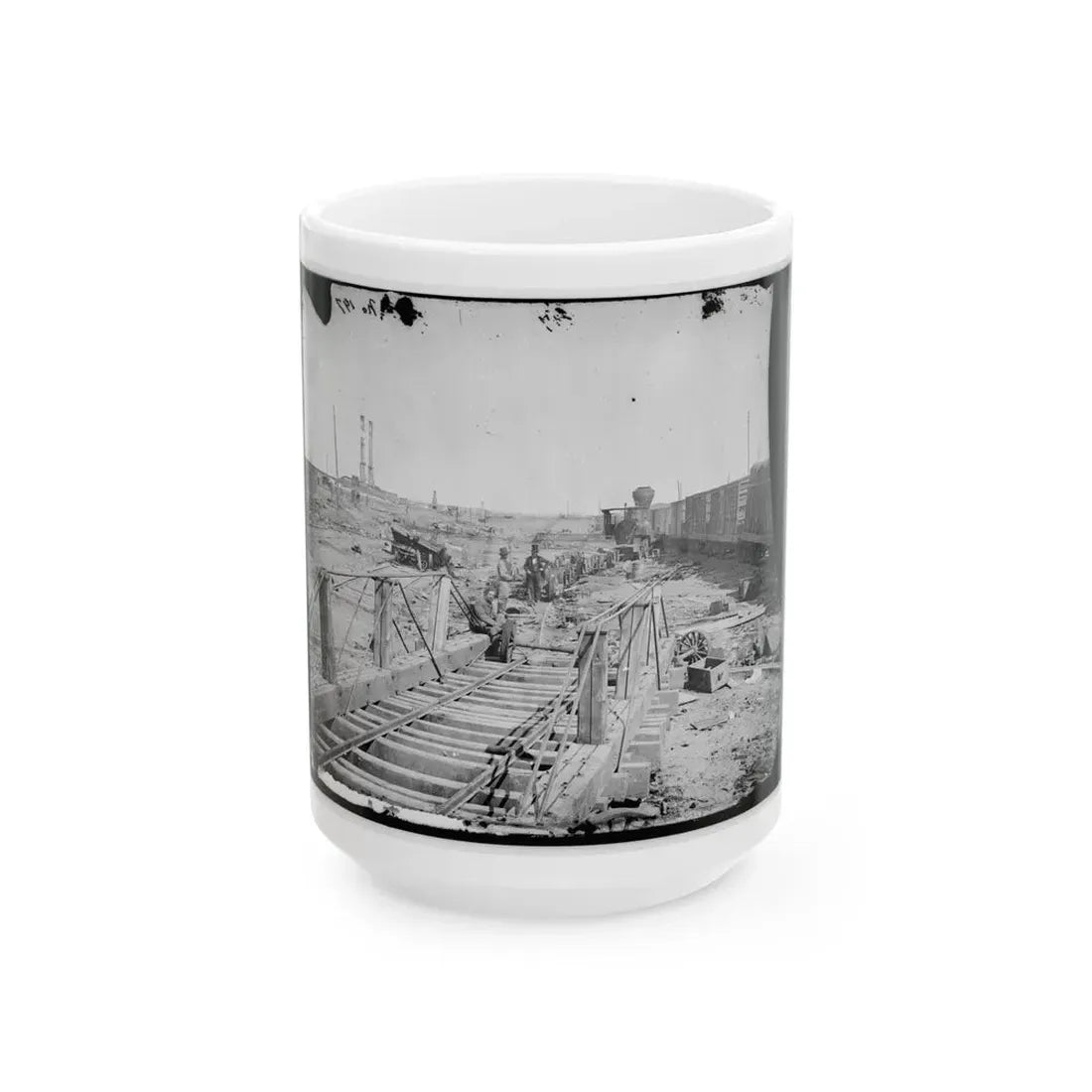 Manassas, Va. Orange And Alexandria Railroad Wrecked By Retreating Confederates (U.S. Civil War) White Coffee Mug 15oz - Go Mug Yourself