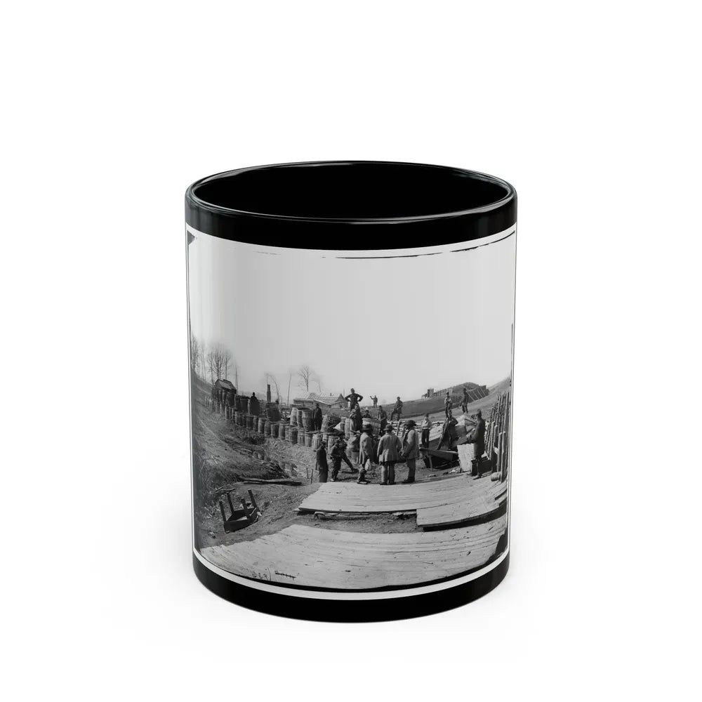 Manassas, Va. Confederate Fortifications, With Federal Soldiers 001 (U.S. Civil War) Black Coffee Mug-11oz-Go Mug Yourself