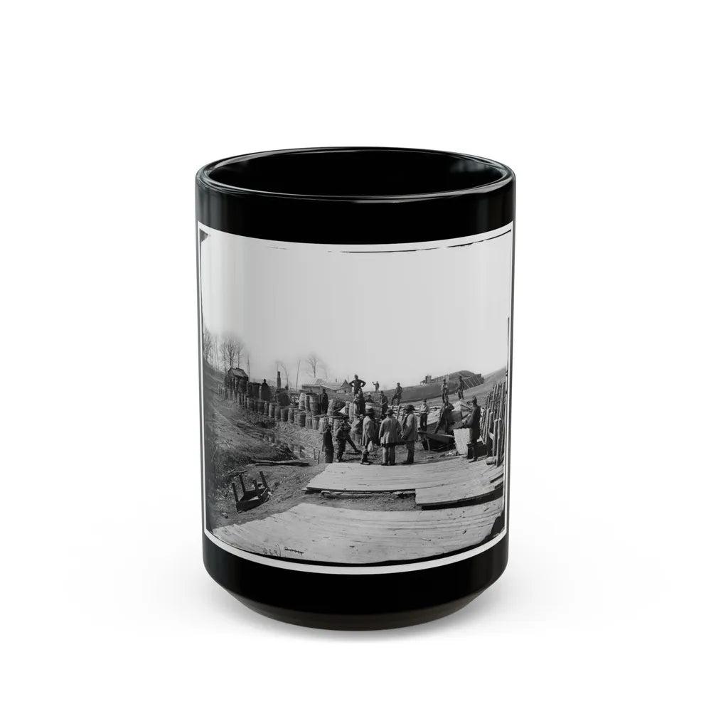 Manassas, Va. Confederate Fortifications, With Federal Soldiers 001 (U.S. Civil War) Black Coffee Mug-15oz-Go Mug Yourself