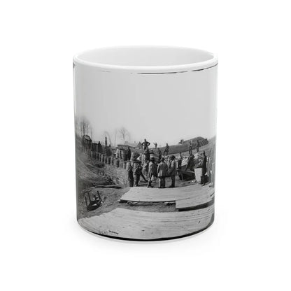 Manassas, Va. Confederate Fortifications, With Federal Soldiers 001 (U.S. Civil War) White Coffee Mug-11oz-Go Mug Yourself