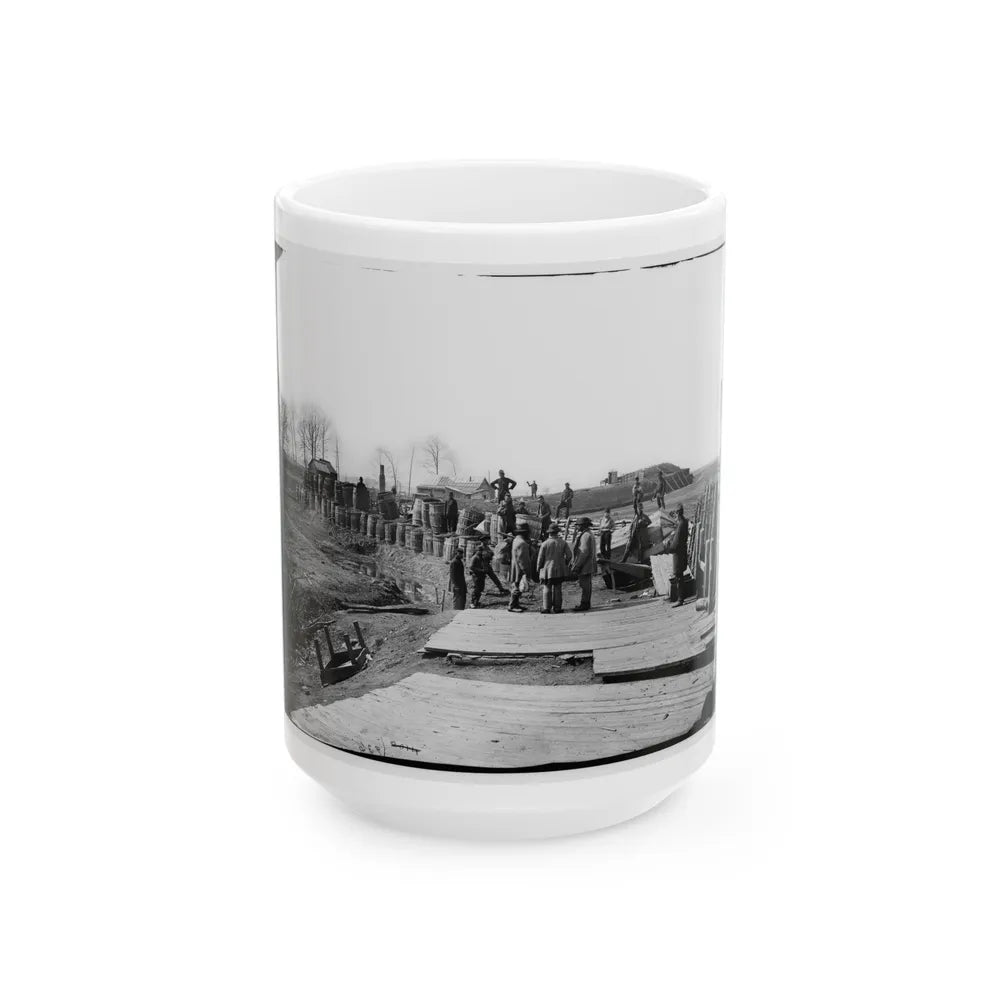 Manassas, Va. Confederate Fortifications, With Federal Soldiers 001 (U.S. Civil War) White Coffee Mug-15oz-Go Mug Yourself