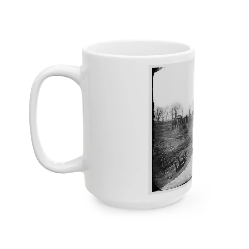 Manassas, Va. Confederate Fortifications, With Federal Soldiers 001 (U.S. Civil War) White Coffee Mug-Go Mug Yourself