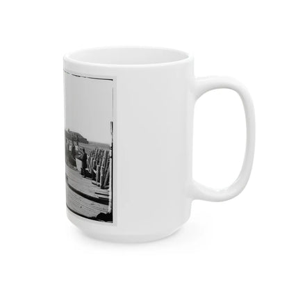 Manassas, Va. Confederate Fortifications, With Federal Soldiers 001 (U.S. Civil War) White Coffee Mug-Go Mug Yourself