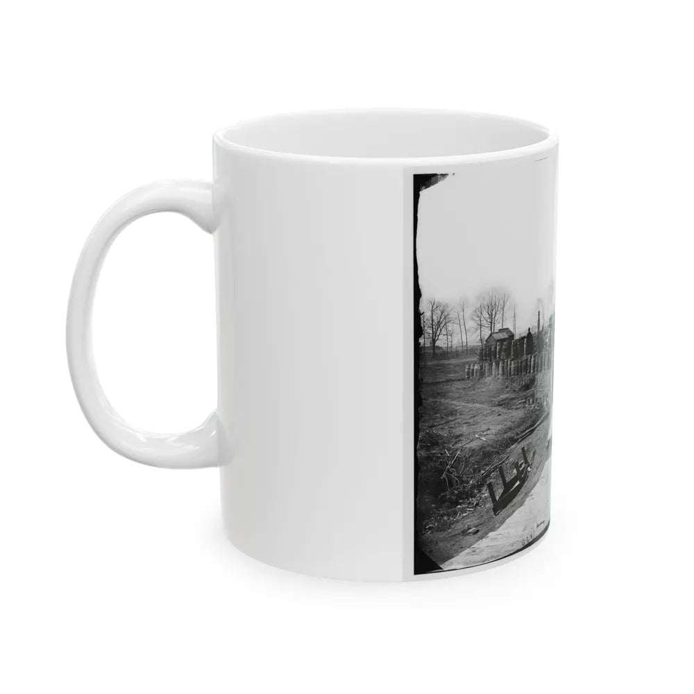 Manassas, Va. Confederate Fortifications, With Federal Soldiers 001 (U.S. Civil War) White Coffee Mug-Go Mug Yourself