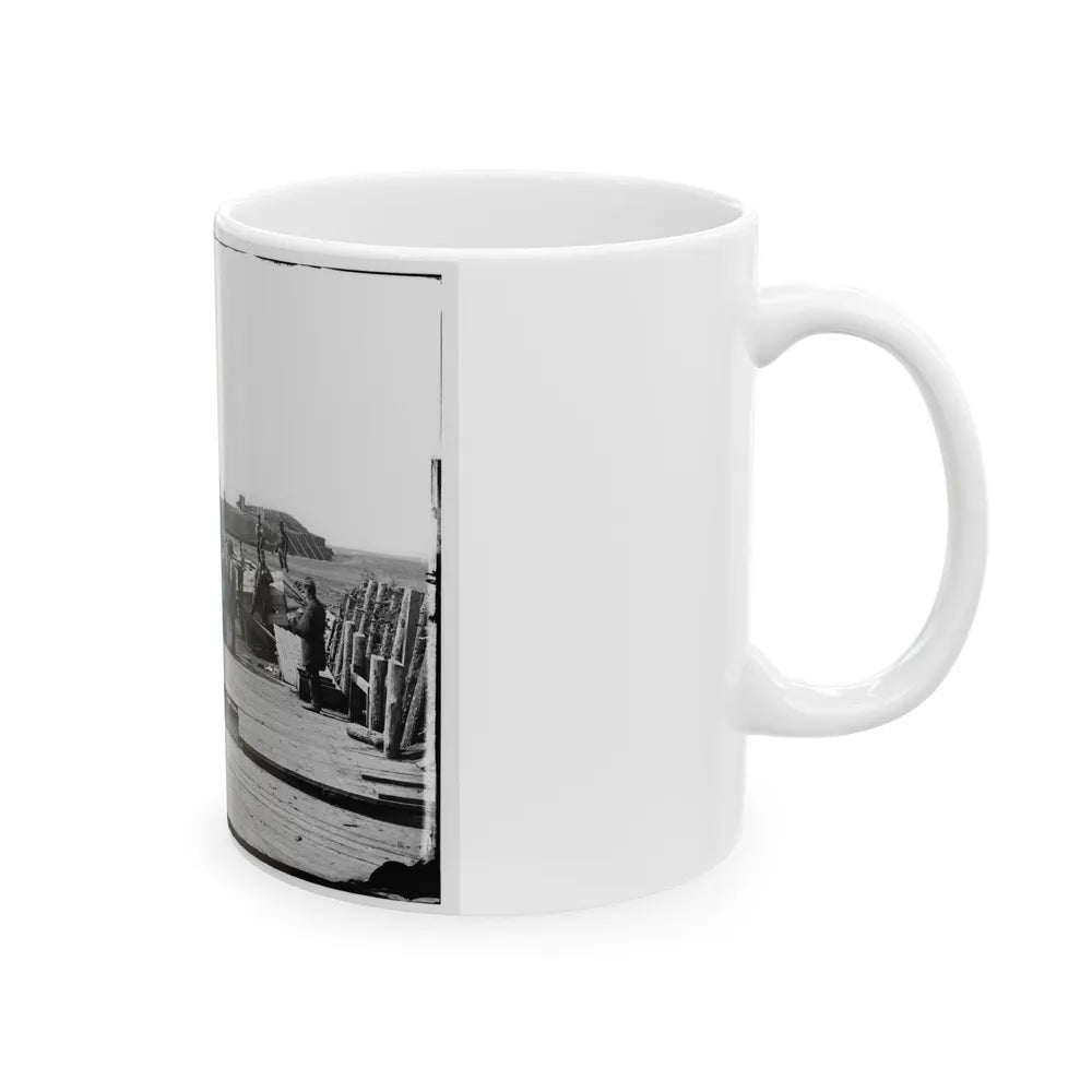 Manassas, Va. Confederate Fortifications, With Federal Soldiers 001 (U.S. Civil War) White Coffee Mug-Go Mug Yourself