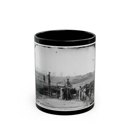 Manassas, Va. Confederate Fortifications, With Federal Soldiers (U.S. Civil War) Black Coffee Mug-11oz-Go Mug Yourself