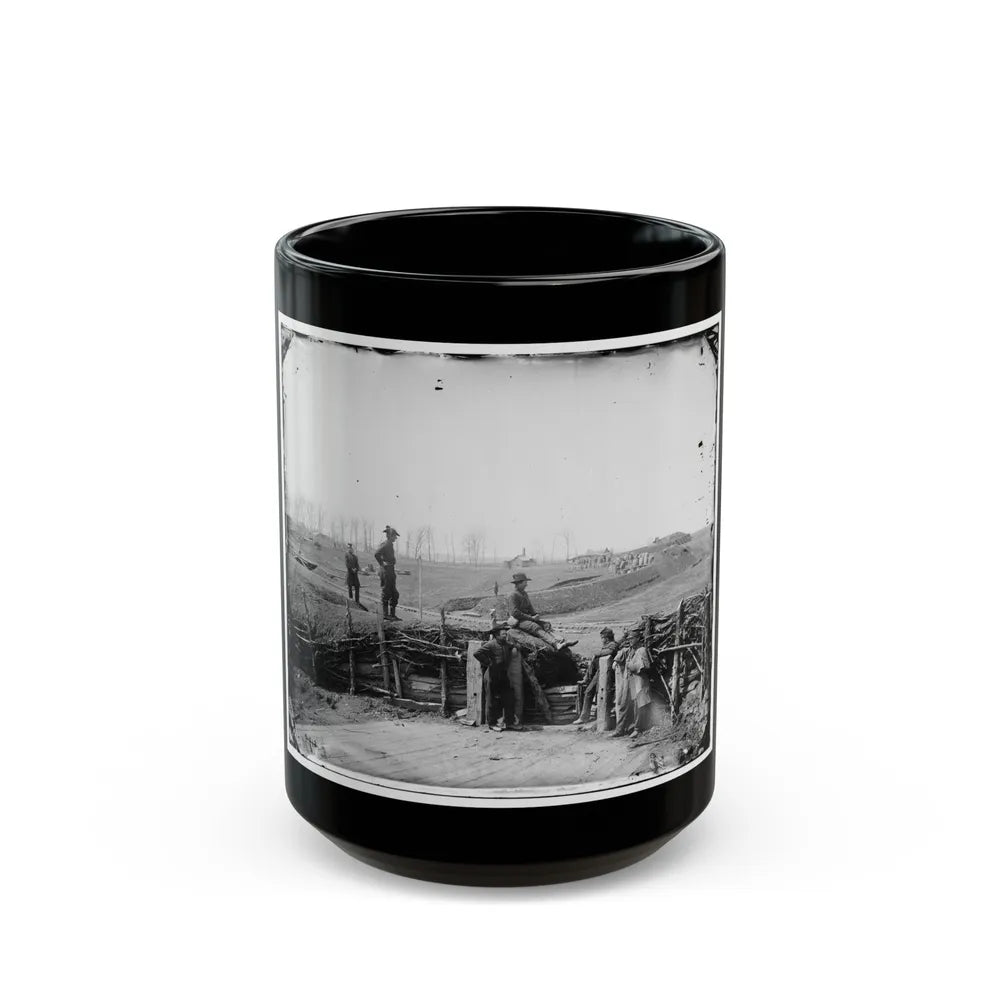 Manassas, Va. Confederate Fortifications, With Federal Soldiers (U.S. Civil War) Black Coffee Mug-15oz-Go Mug Yourself