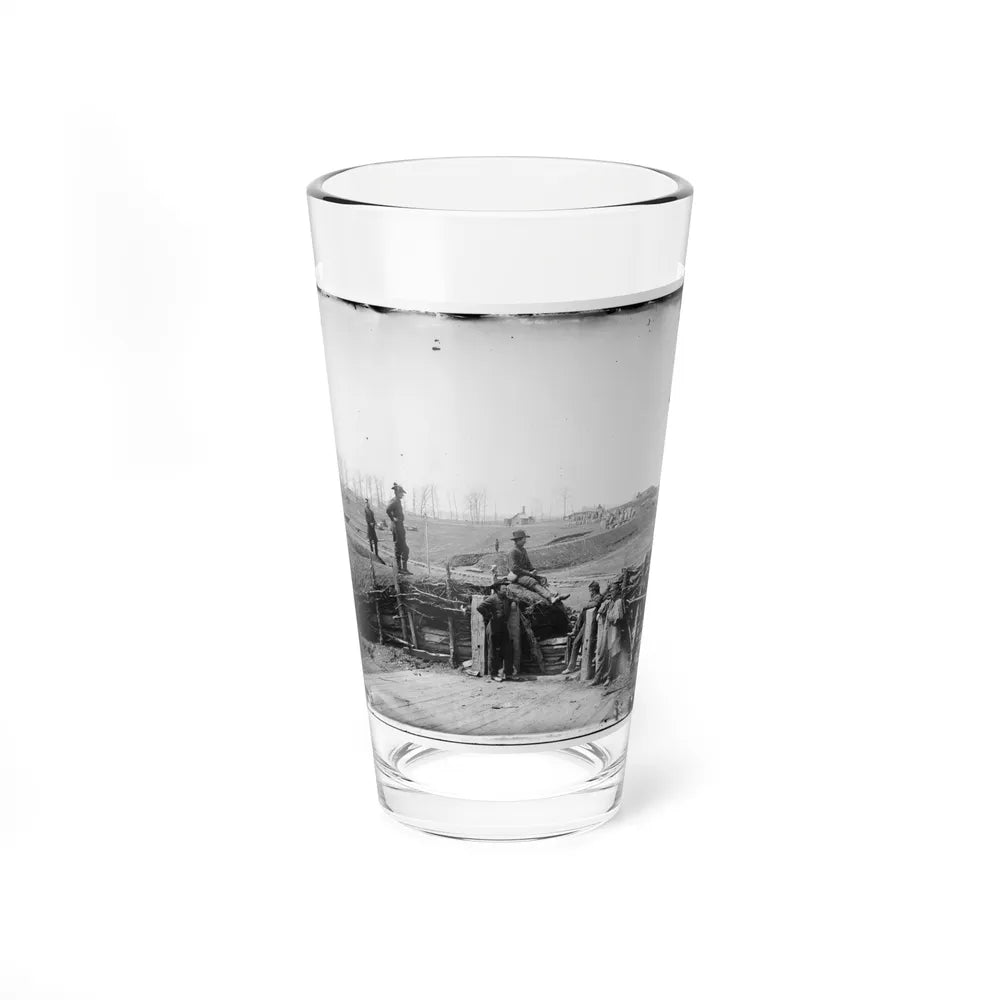 Manassas, Va. Confederate Fortifications, With Federal Soldiers (U.S. Civil War) Pint Glass 16oz-16oz-Go Mug Yourself