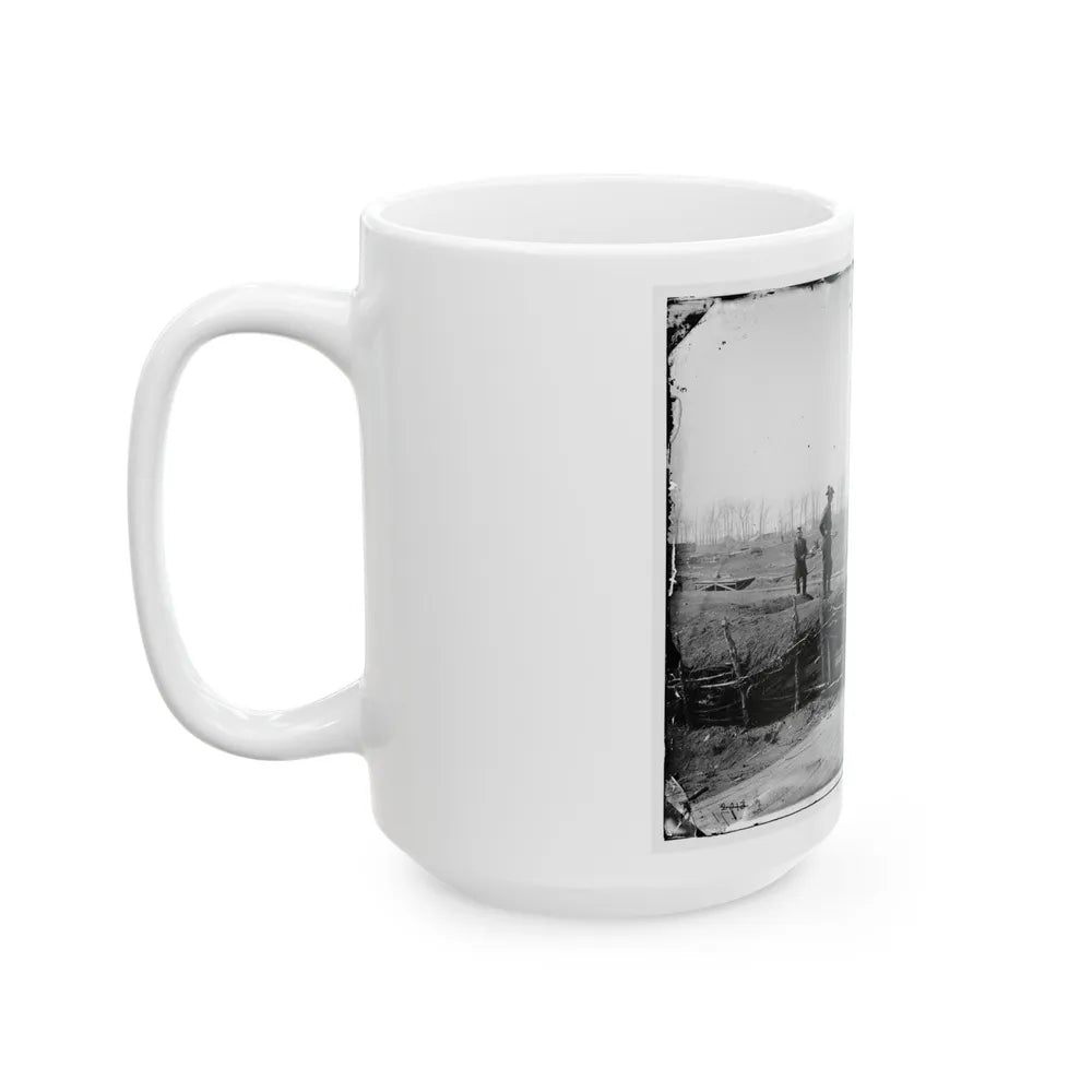 Manassas, Va. Confederate Fortifications, With Federal Soldiers (U.S. Civil War) White Coffee Mug-Go Mug Yourself