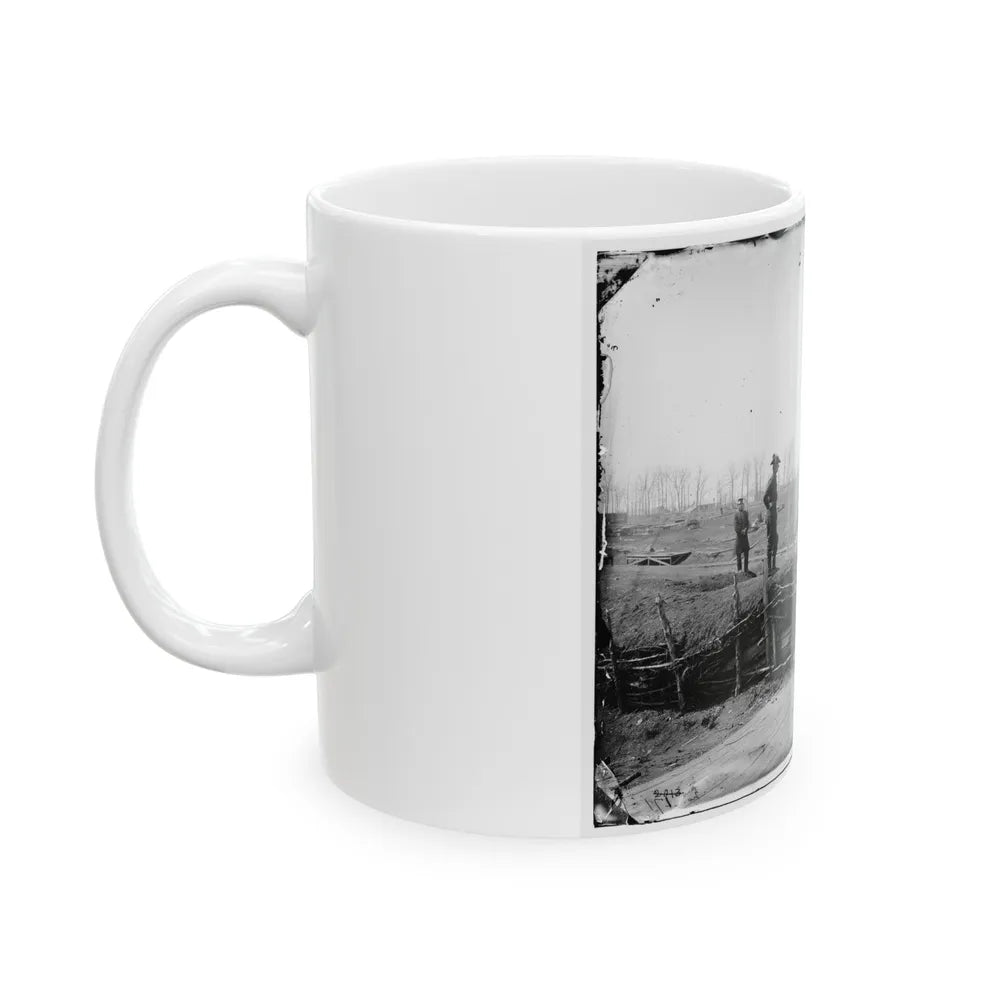 Manassas, Va. Confederate Fortifications, With Federal Soldiers (U.S. Civil War) White Coffee Mug-Go Mug Yourself