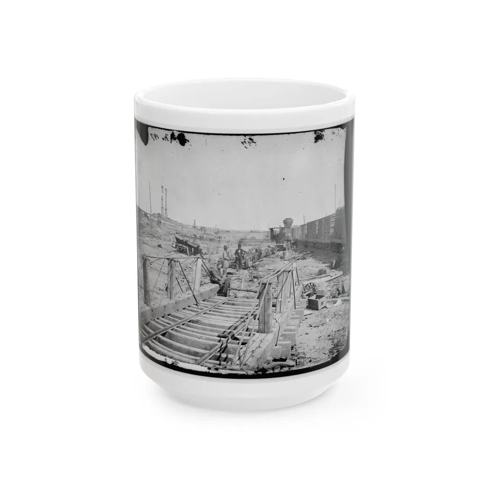 Manassas, Va. Orange And Alexandria Railroad Wrecked By Retreating Confederates (U.S. Civil War) White Coffee Mug-15oz-Go Mug Yourself