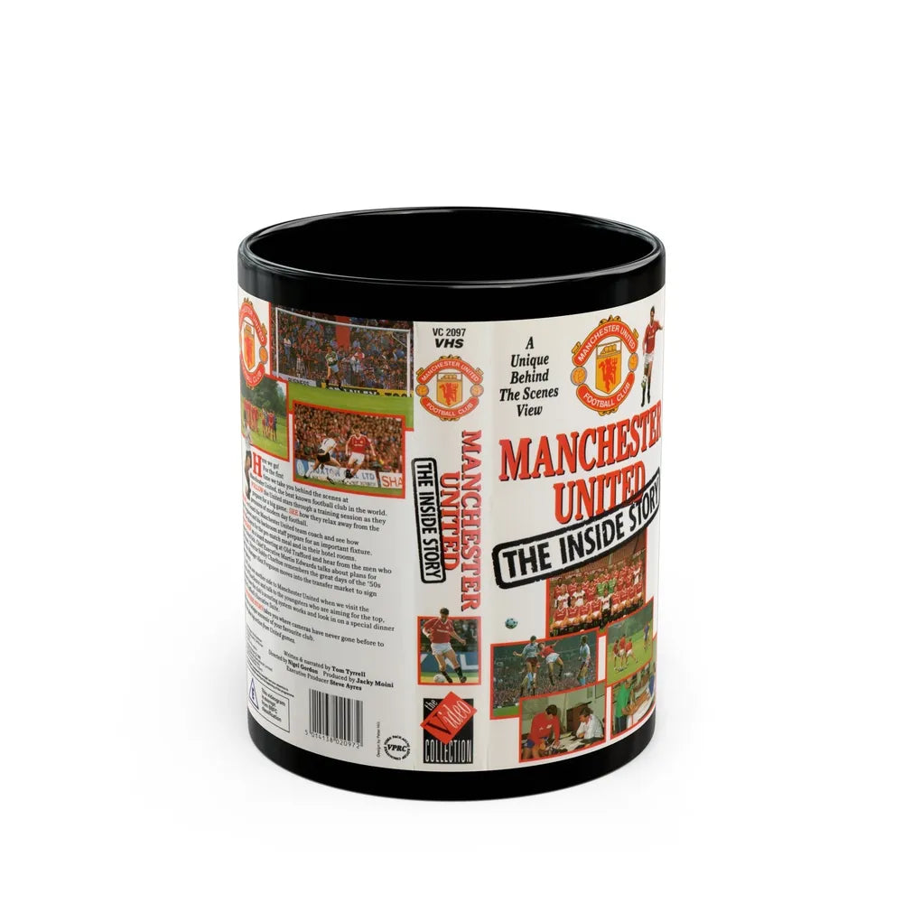 MANCHESTER UNITED THE INSIDE STORY (VHS COVER) - Black Coffee Mug-11oz-Go Mug Yourself