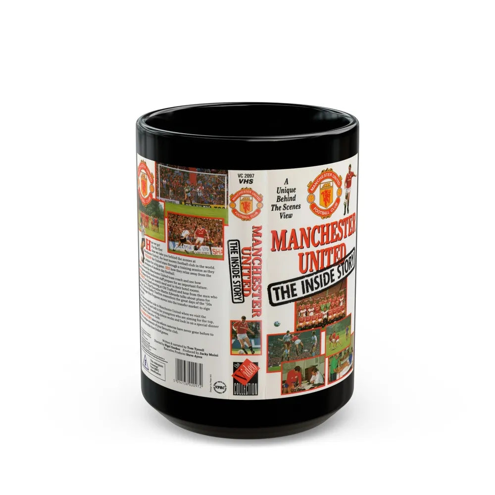 MANCHESTER UNITED THE INSIDE STORY (VHS COVER) - Black Coffee Mug-15oz-Go Mug Yourself