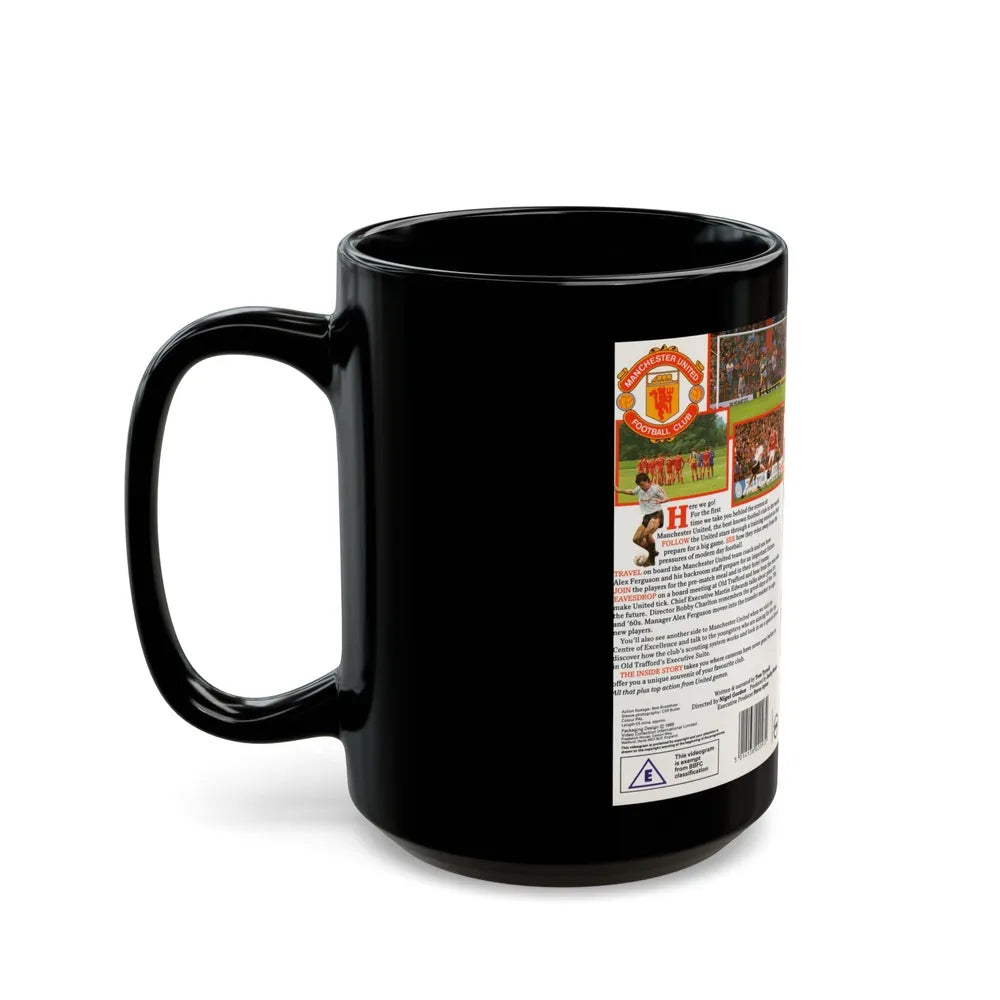 MANCHESTER UNITED THE INSIDE STORY (VHS COVER) - Black Coffee Mug-Go Mug Yourself