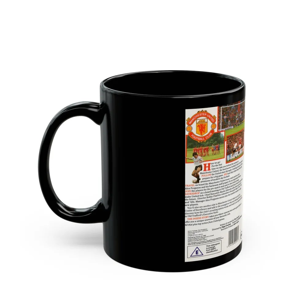 MANCHESTER UNITED THE INSIDE STORY (VHS COVER) - Black Coffee Mug-Go Mug Yourself