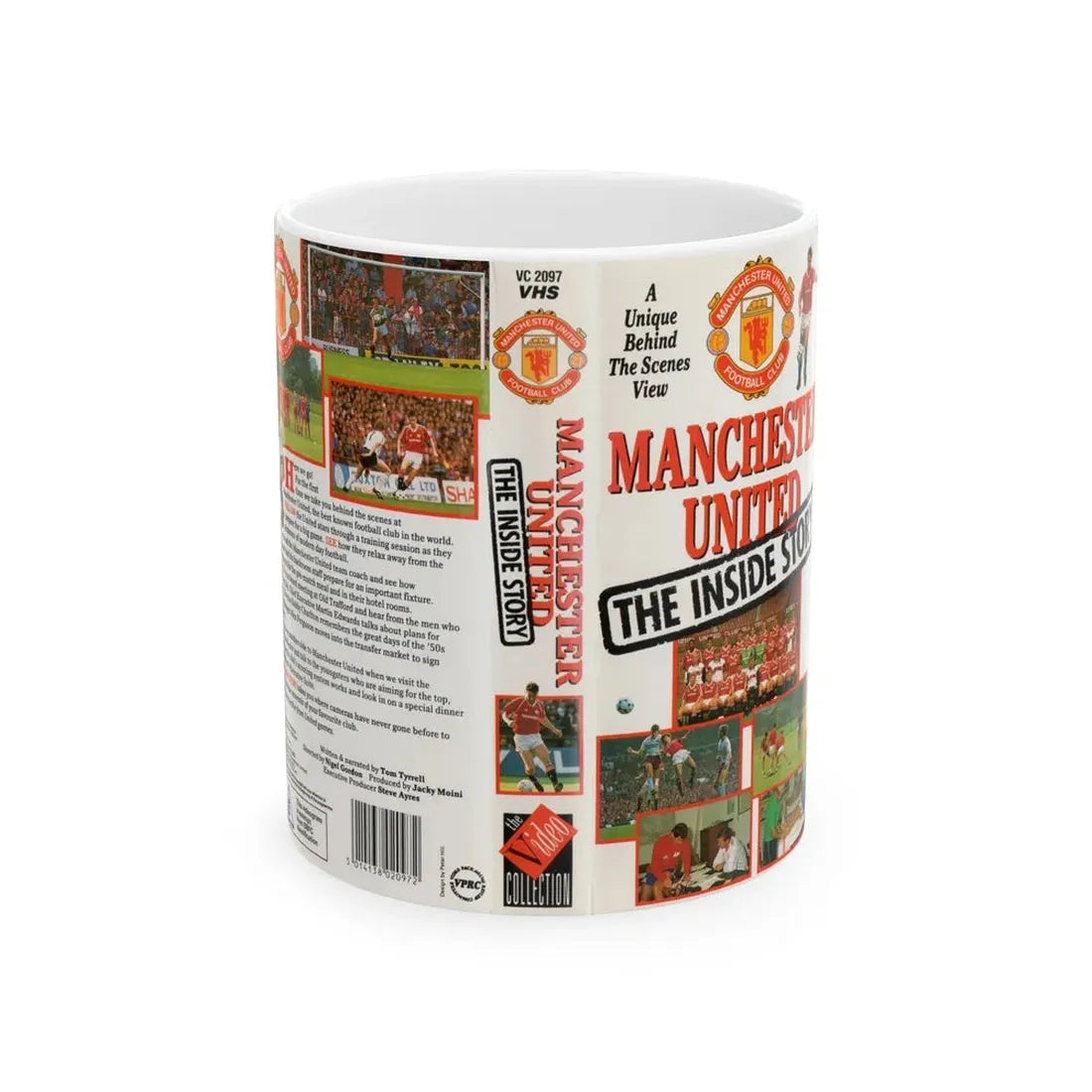 MANCHESTER UNITED THE INSIDE STORY (VHS COVER) - White Coffee Mug 11oz - Go Mug Yourself