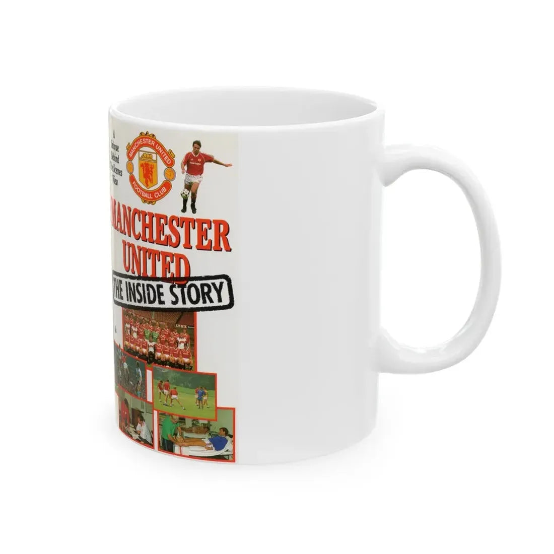 MANCHESTER UNITED THE INSIDE STORY (VHS COVER) - White Coffee Mug - Go Mug Yourself