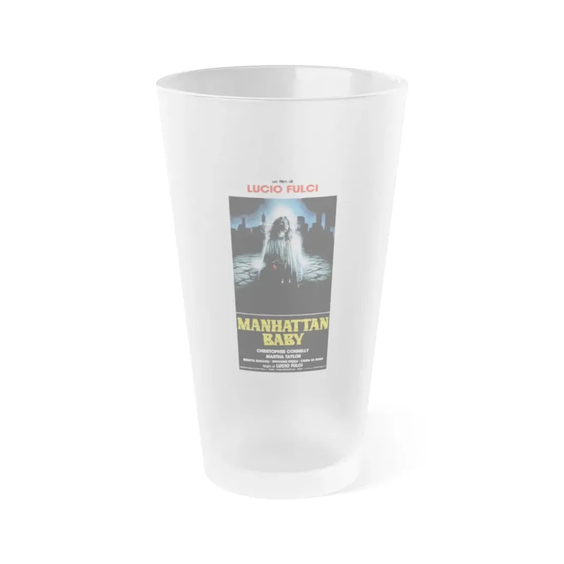 MANHATTAN BABY 1982 Movie Poster - Frosted Pint Glass 16oz Default Title - Go Mug Yourself
