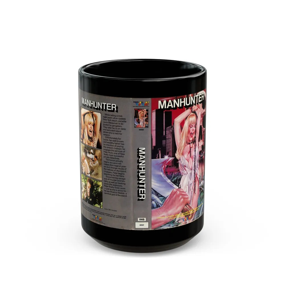 MANHUNTER TRANSWORLD ENTERTAINMENT (VHS COVER) - Black Coffee Mug-15oz-Go Mug Yourself