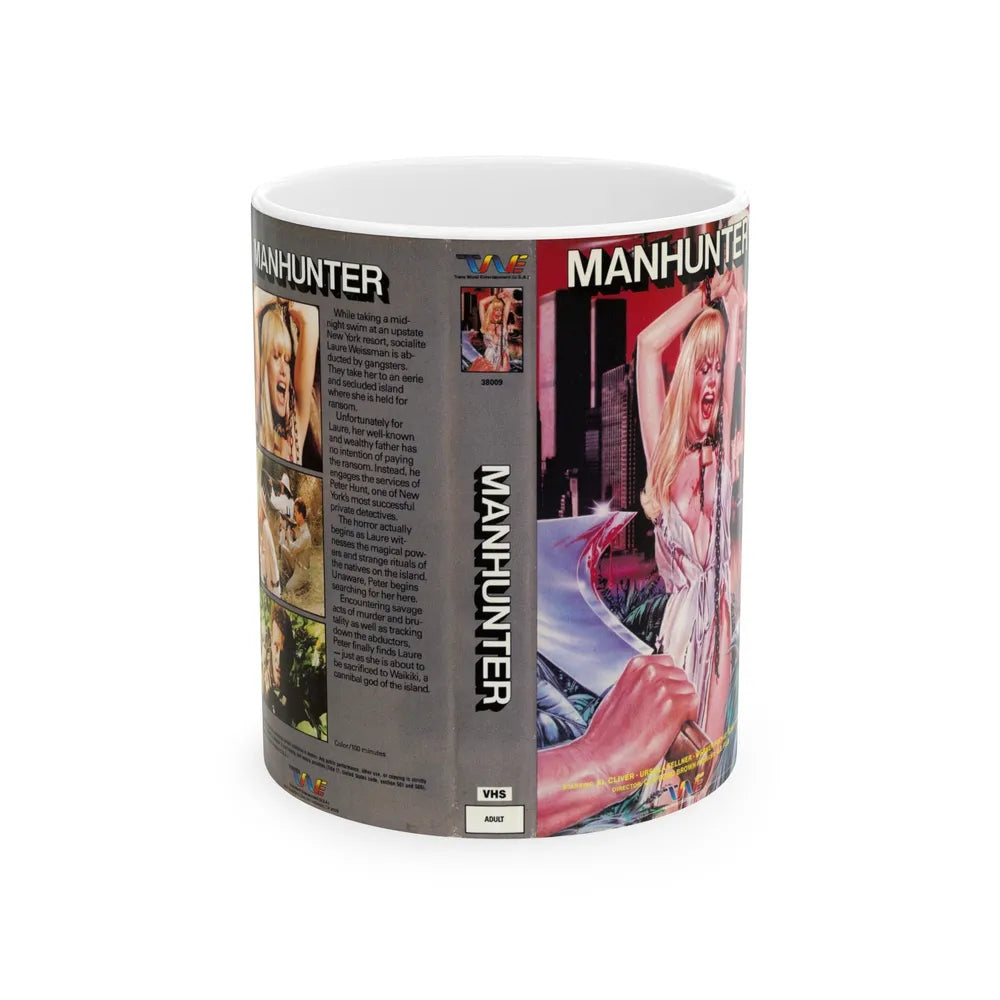 MANHUNTER TRANSWORLD ENTERTAINMENT (VHS COVER) - White Coffee Mug-11oz-Go Mug Yourself