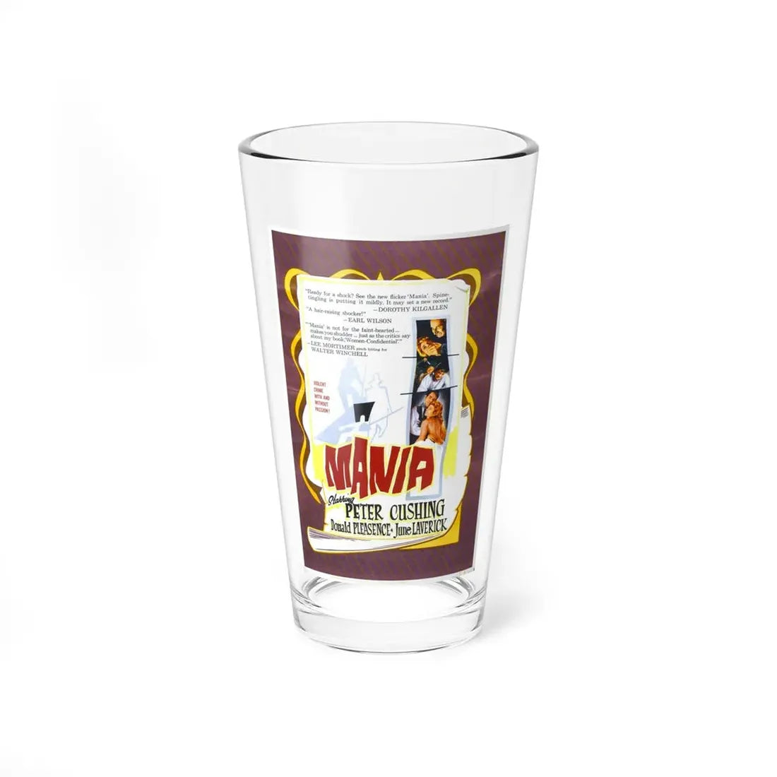 MANIA 1960 Movie Poster - Pint Glass 16oz 16oz - Go Mug Yourself