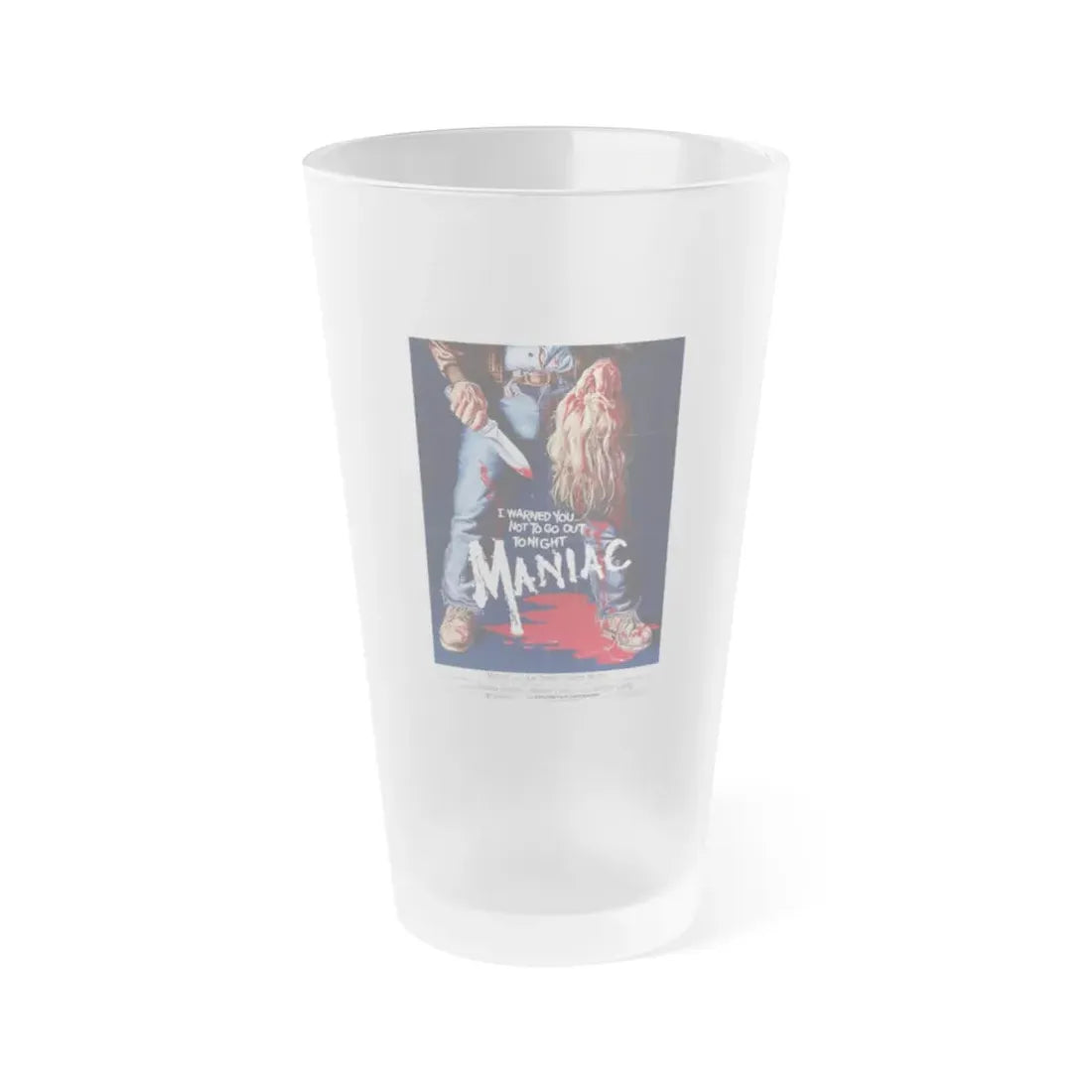 MANIAC 1980 Movie Poster - Frosted Pint Glass 16oz Default Title - Go Mug Yourself