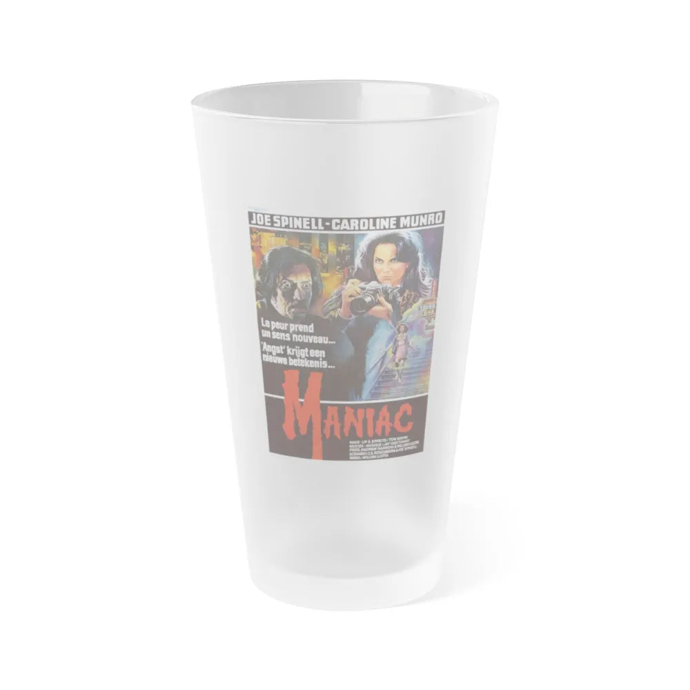 MANIAC (BELGIAN) 1980 Movie Poster - Frosted Pint Glass 16oz-Go Mug Yourself