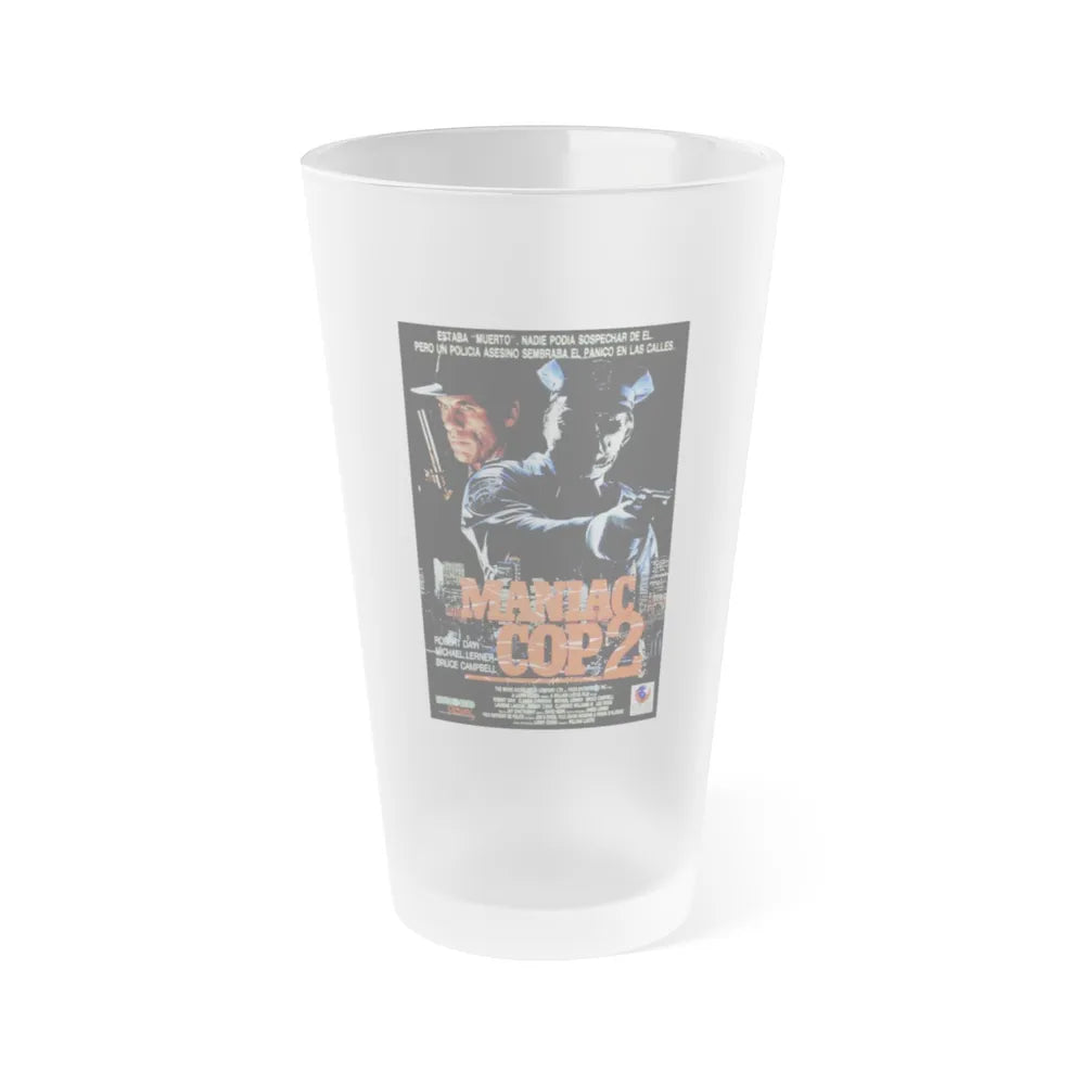 MANIAC COP 2 (SPANISH) 1990 Movie Poster - Frosted Pint Glass 16oz-Go Mug Yourself