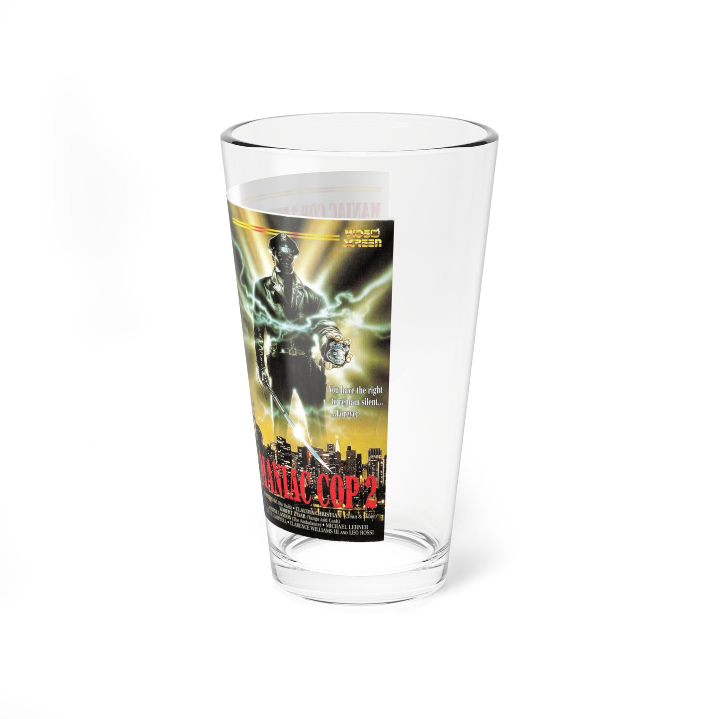 MANIAC COP 2 (VHS COVER) Pint Glass 16oz-Go Mug Yourself