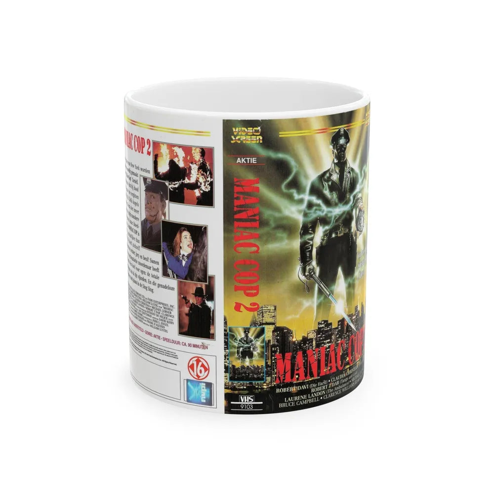 MANIAC COP 2 (VHS COVER) - White Coffee Mug-11oz-Go Mug Yourself