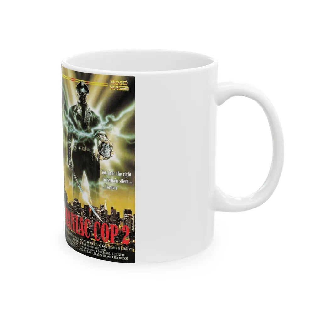 MANIAC COP 2 (VHS COVER) - White Coffee Mug-Go Mug Yourself